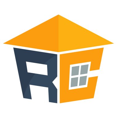 Harfler R ve C ile konut inşaat iş simgesi logo baş harflerini