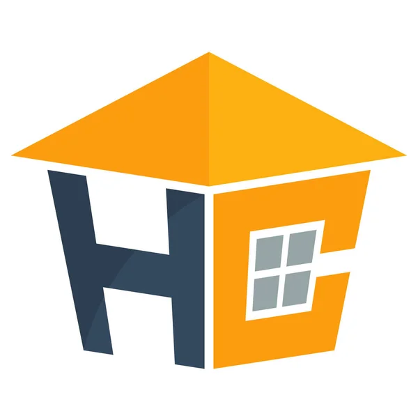 Pictogram Logo Initialen Voor Woningbouw Bedrijf Met Een Combinatie Van — Stockvector