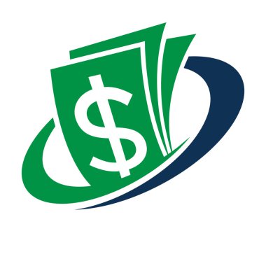 Dolar para birimi detaylarıyla finansal yönetim işleri için simge logosu