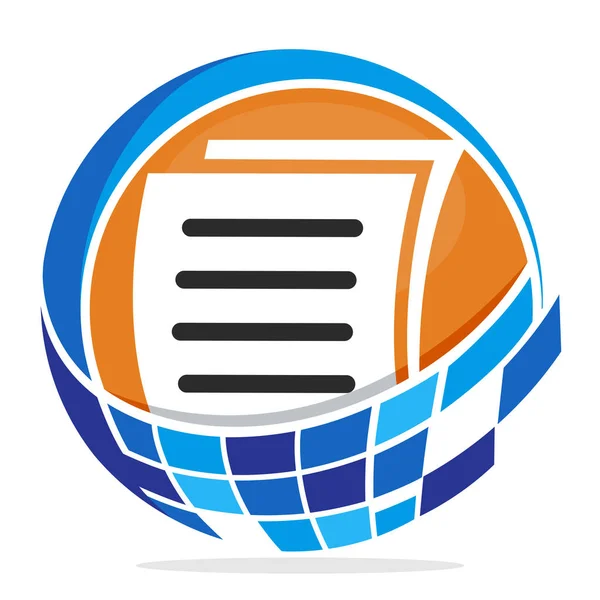 Иконка Логотипа Деловой Информации Технологий Службы Управления Документами Файлами — стоковый вектор