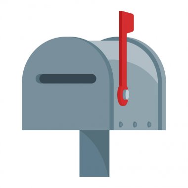 İllüstrasyon simge posta kapalı durumda ve bayrak