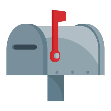 İllüstrasyon simge posta kapalı durumda ve bayrak