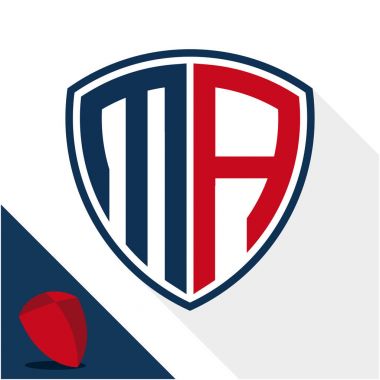 Simge logo / kalkan M ve A harfleri kombinasyonu ile rozet