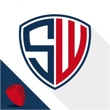 Simge logo / kalkan rozeti S ve W baş harfleri bir kombinasyonu ile