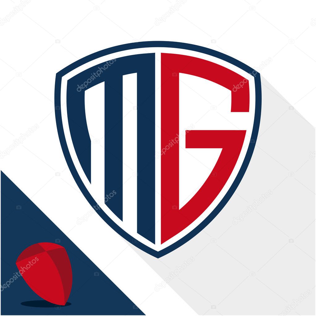 Icon logo / shield badge with combination of M & G initials