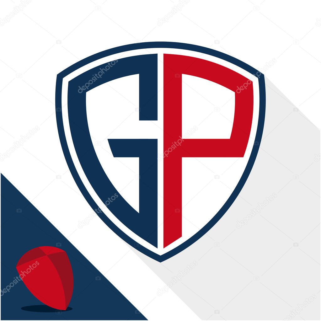 Icon logo / shield badge with a combination of G & P initials