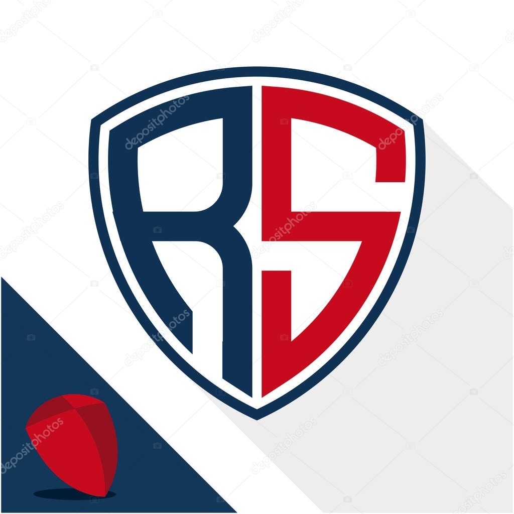 Icon logo / shield badge with a combination of R & S initials