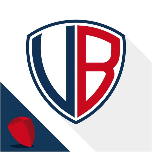 Ikonen Logotyp Sköld Badge Med Kombination Initialer — Stock vektor