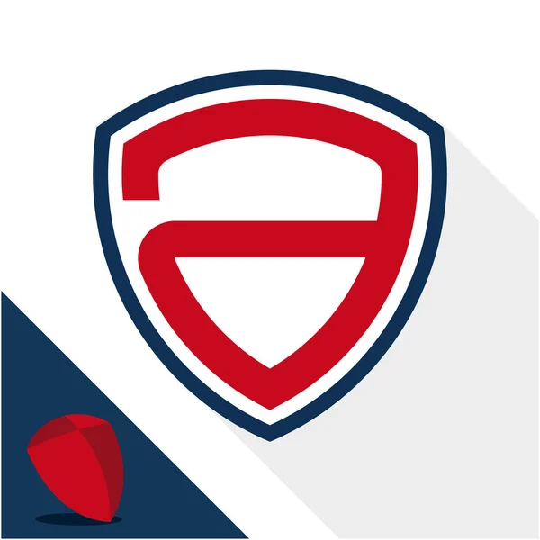 Logotipo Ícone Emblema Escudo Com Uma Combinação Letra Minúscula — Vetor de Stock