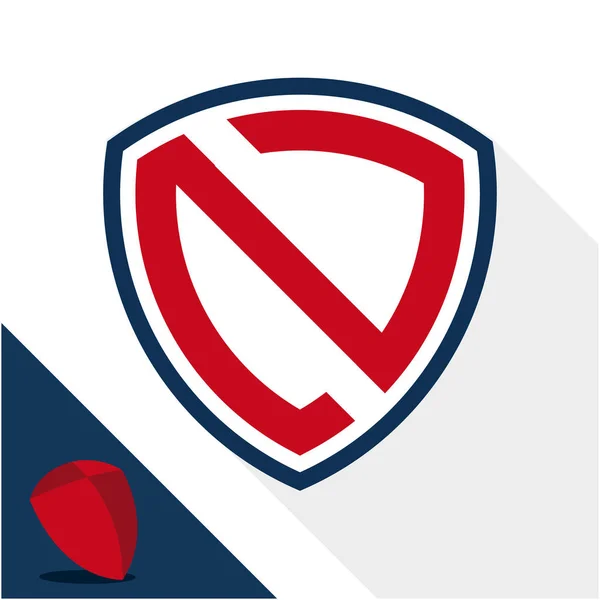 Logotipo Ícone Emblema Escudo Com Uma Combinação Letra — Vetor de Stock