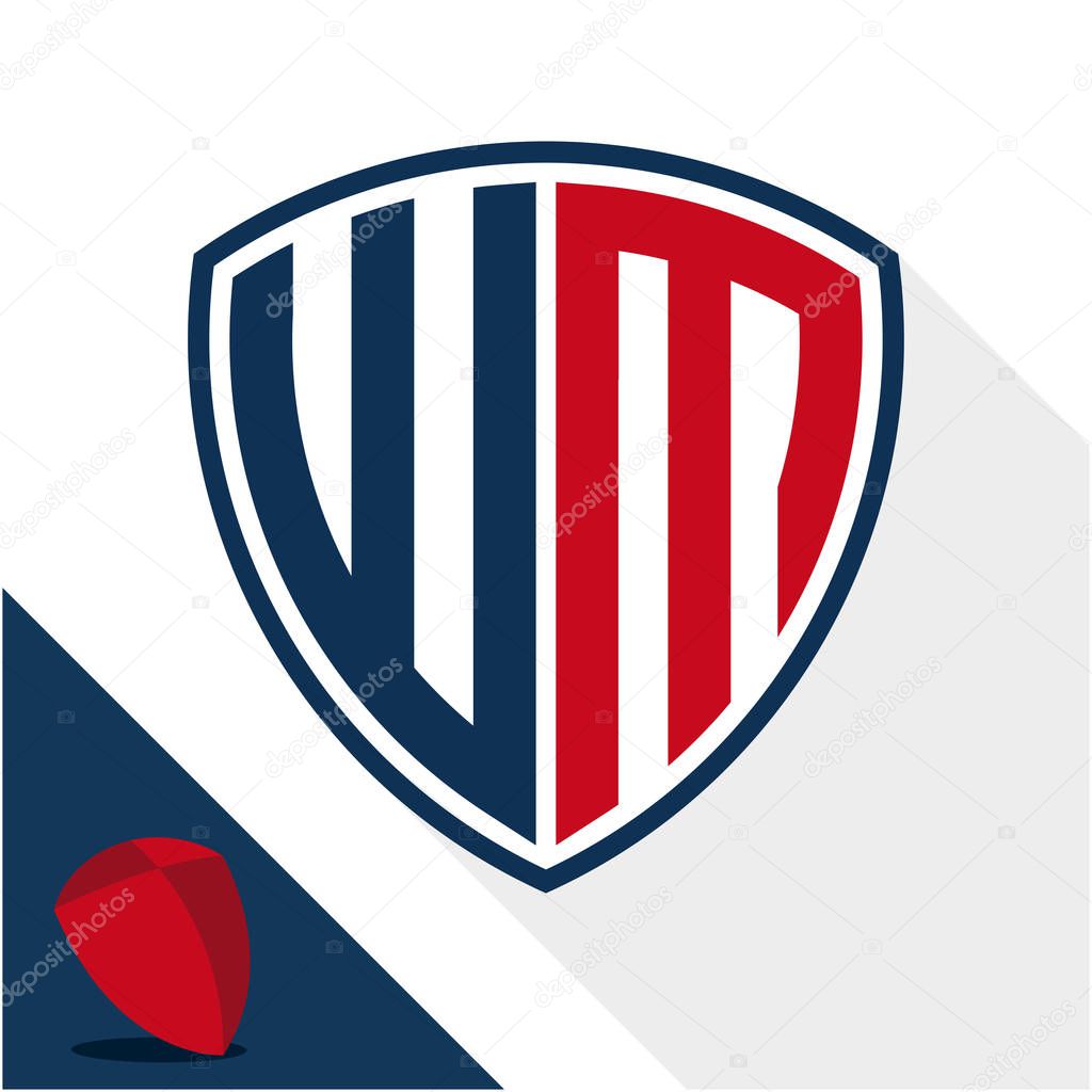 Icon logo / shield badge with combination of W & M initials