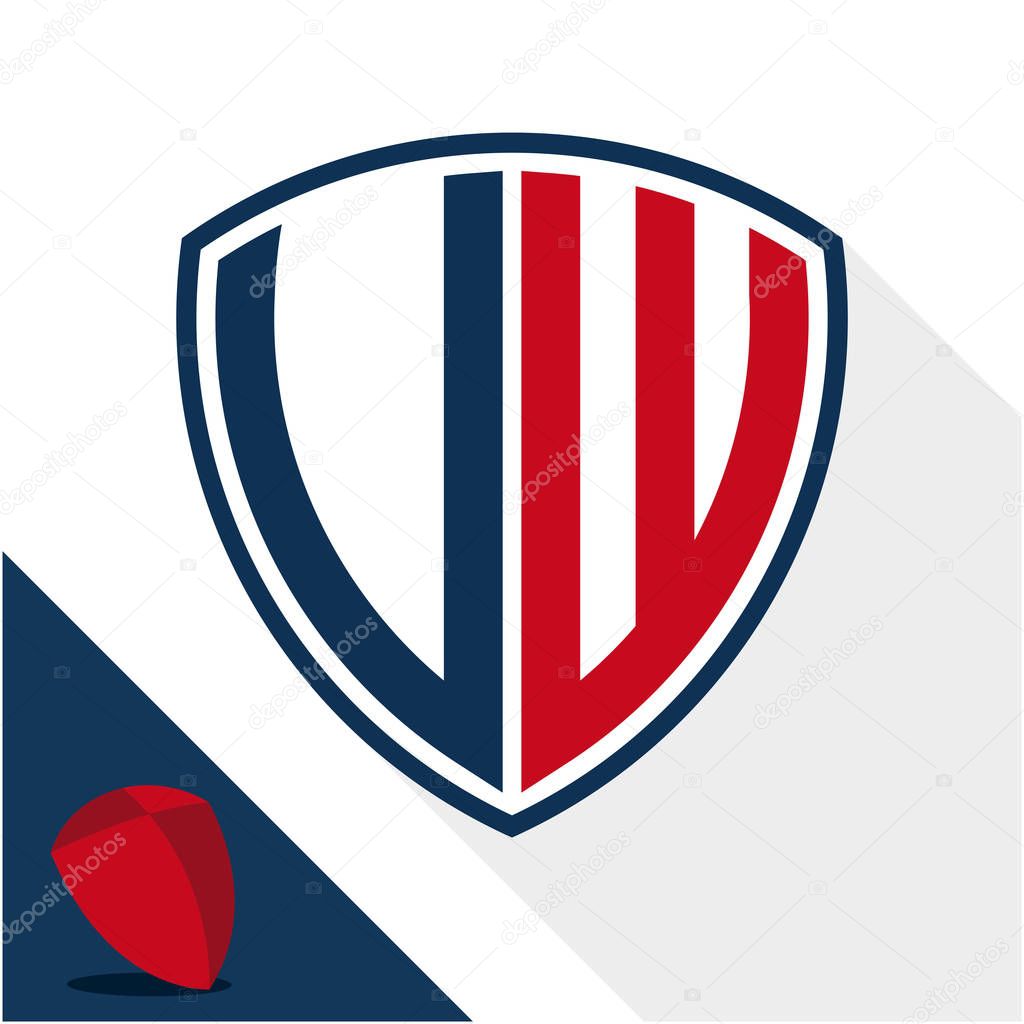Icon logo / shield badge with combination of V & W initials