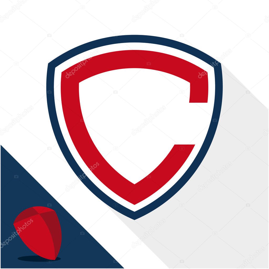 Icon logo / shield badge with a combination of letter C