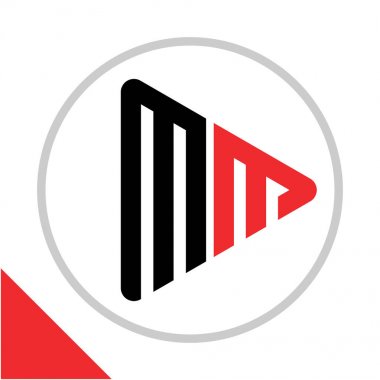 logo simge düğmesi şekli M ve M harfleri kombinasyonu ile oynamak