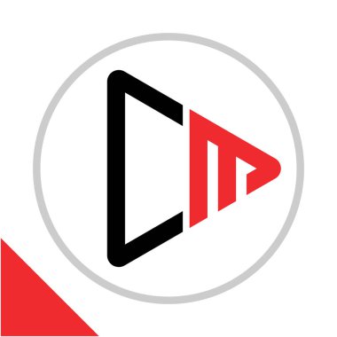 logo simge düğmesi şekli C ve M harfleri kombinasyonu ile oynamak