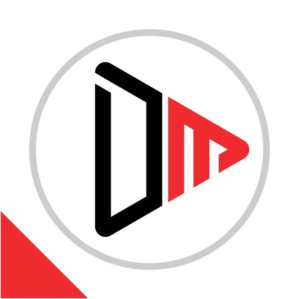 logo simge düğmesi şekli D ve M harfleri kombinasyonu ile oynamak
