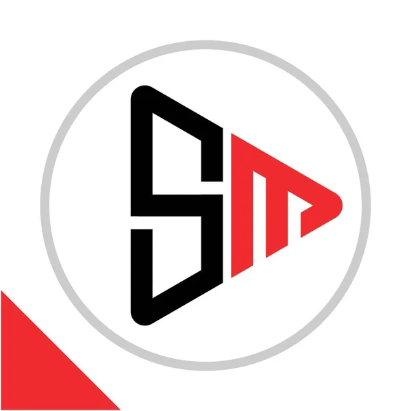 Logo Simge Düğmesi Şekli Harfleri Kombinasyonu Ile Oynamak — Stok Vektör