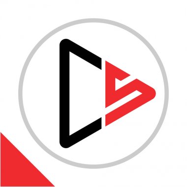 logo simge düğmesi şekli C ve S baş harfleri kombinasyonu ile oynamak