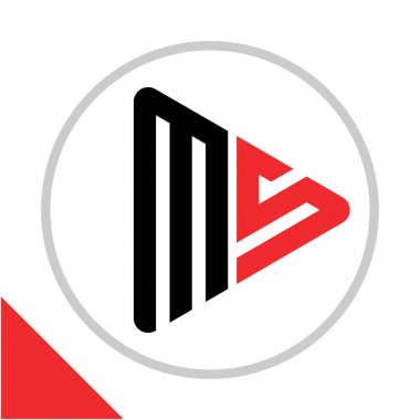 logo simge düğmesi şekli M ve S baş harfleri kombinasyonu ile oynamak
