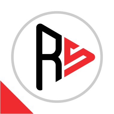logo simge düğmesi şekli R ve S baş harfleri kombinasyonu ile oynamak