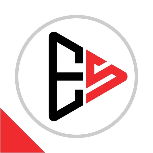 Icône Logo Forme Bouton Lecture Avec Combinaison Initiales — Image vectorielle