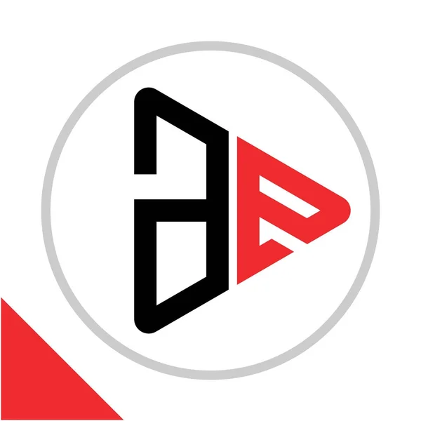 Ícone Logotipo Jogar Forma Botão Com Combinação Iniciais — Vetor de Stock