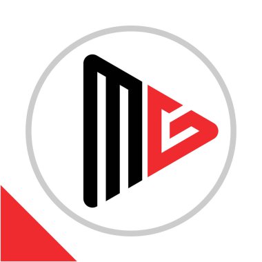 logo simge düğmesi şekli M ve G harfleri kombinasyonu ile oynamak