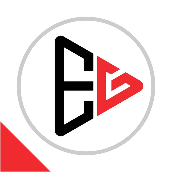 Ícone Logotipo Jogar Forma Botão Com Combinação Iniciais — Vetor de Stock