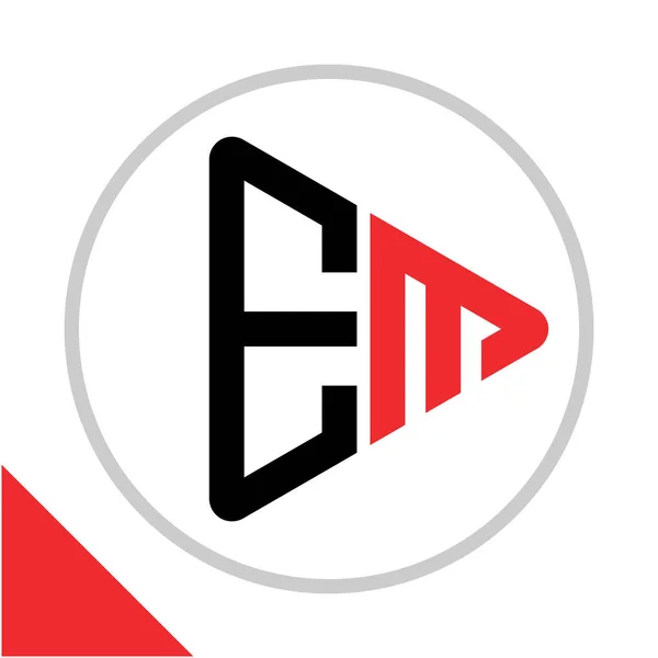 Logotipo Ícone Jogar Forma Botão Com Combinação Iniciais — Vetor de Stock