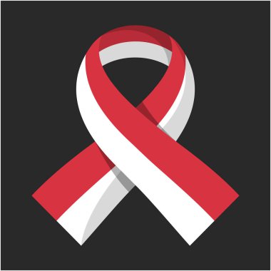 Kanser ve AIDS birlikte bakım Endonezya ve Monaco bayrağı ile sembolik simgesi