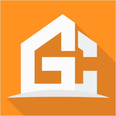 G ve C harfleri kombinasyonu ile inşaat iş simgesi amblemi