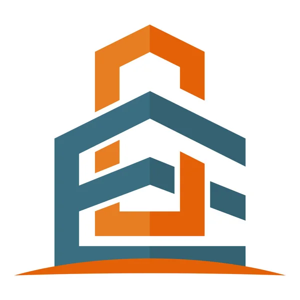 Иконка Логотип Строительного Бизнеса Сочетанием Инициалов — стоковый вектор