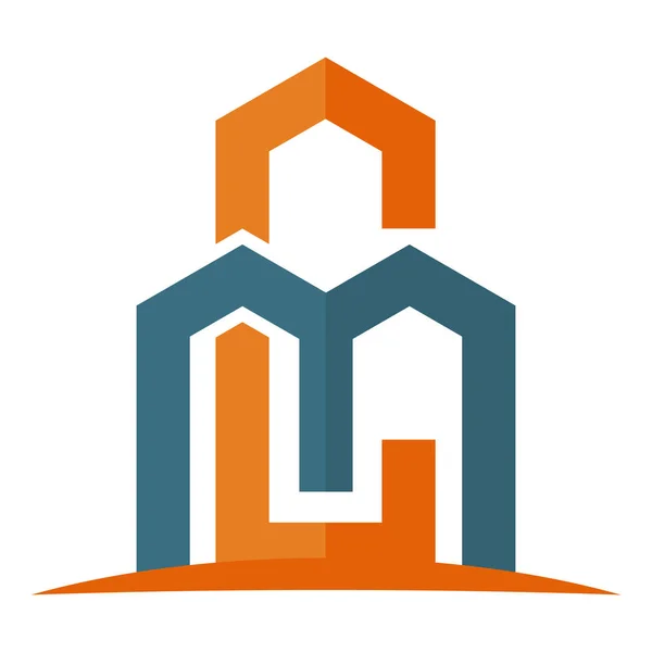 Icon Logo Construction Business Combination Initials — Stock Vector