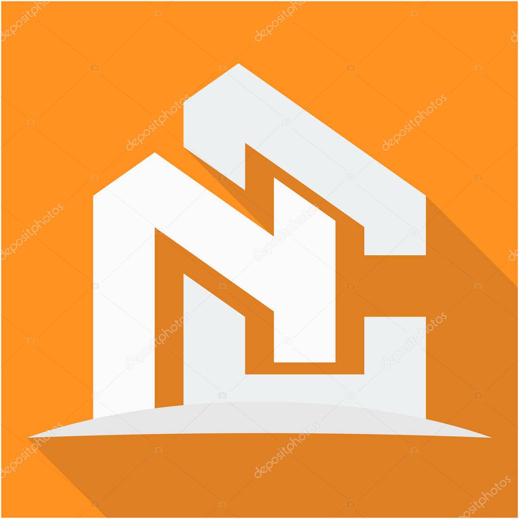 Icon logo for the construction business, with combination of the initials N & C