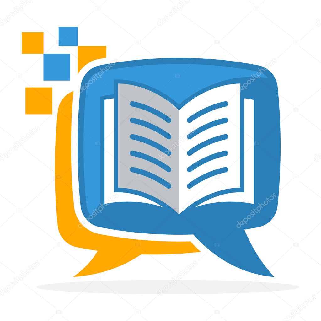 Logo icon with the concept of reading media, learning