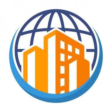 küresel yapı yönetim iş için simge logo