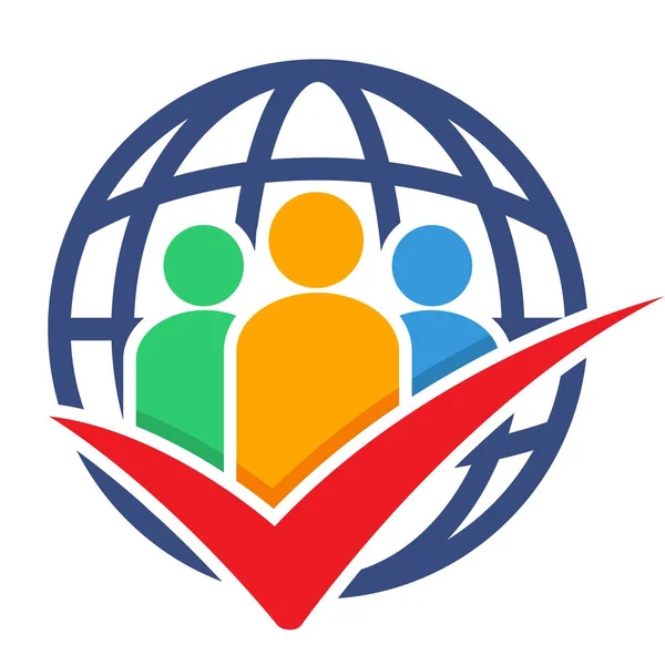 Ikona Logo Dla Globalnej Ankiety Media — Wektor stockowy