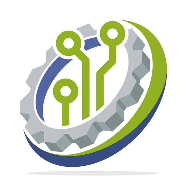 Icono Ilustración Logotipo Con Concepto Desarrollo Tecnológico Electrónica Máquina — Vector de stock