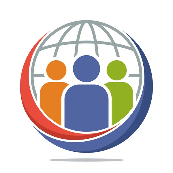 Logo Ikonu Konceptem Globálního Společenství Média — Stockový vektor