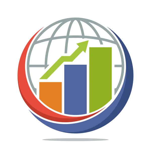 Icona Del Logo Con Concetto Gestione Aziendale Economica Globale — Vettoriale Stock