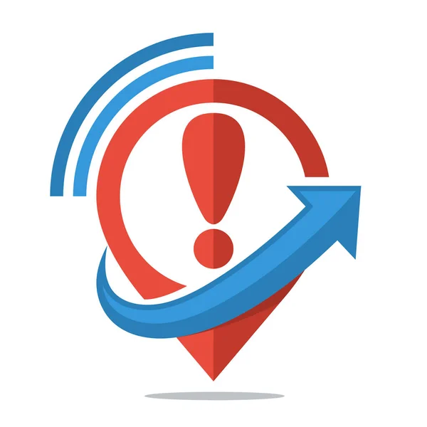 Иконка Логотипа Средств Массовой Информации Обмен Информацией Опасном Месте Предупреждения — стоковый вектор