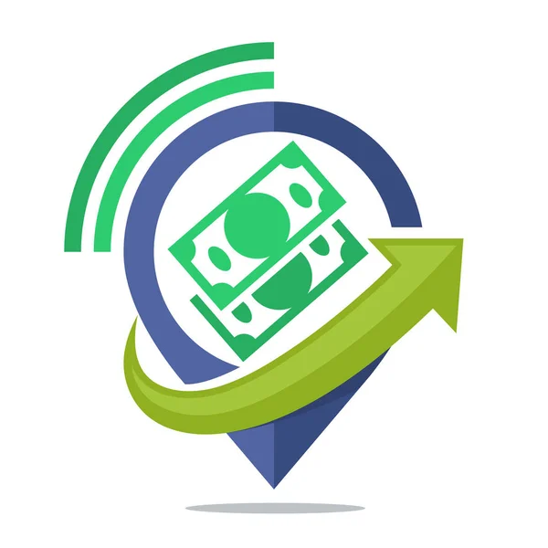 Logo Ikon För Kommunikationsmassmedia Dela Läge Informationskälla Till Inkomst Förmögenhet — Stock vektor