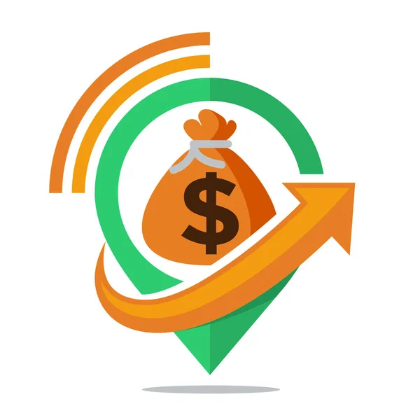 Logo Pictogram Voor Communicatiemedia Delen Van Locatie Informatiebron Van Inkomsten — Stockvector