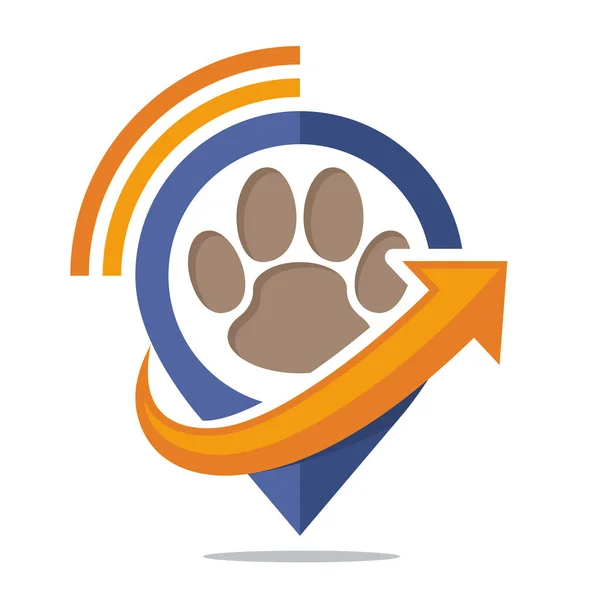 Symbolsymbole Für Kommunikationsmedien Weitergabe Von Standortinformationen Für Haustierservice Center — Stockvektor