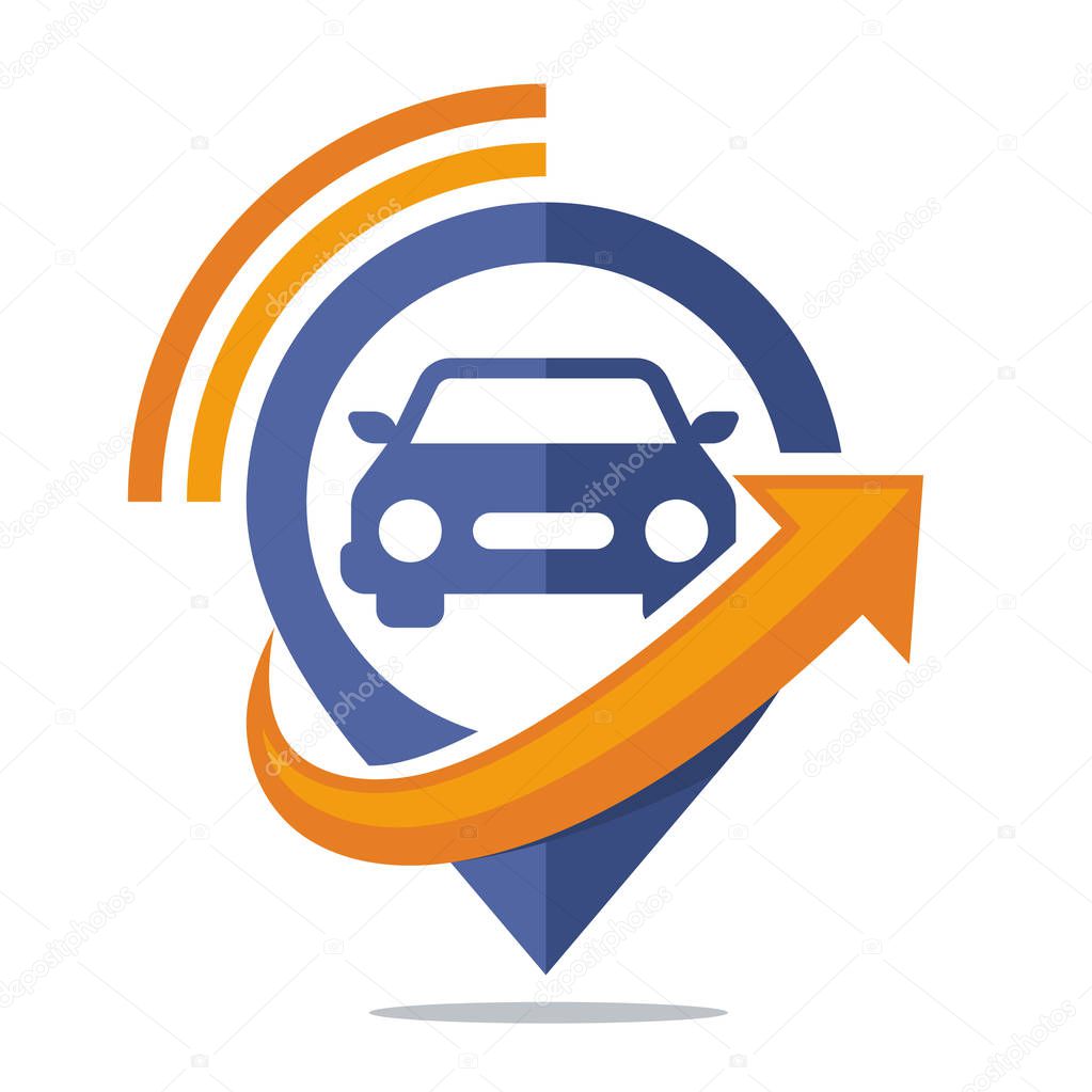 Logo icon for communication media, car tracking application