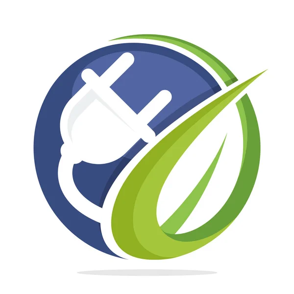 Logotipo Ícone Círculo Forma Com Conceito Desenvolvimento Energia Elétrica Partir —  Vetores de Stock