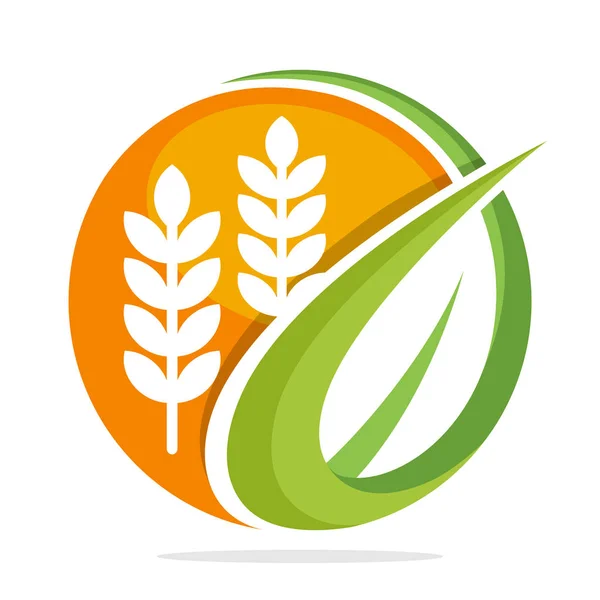 Логотип Значок Управління Бізнесом Розвитку Харчових Продуктів Особливо Пшениці Органічного — стоковий вектор