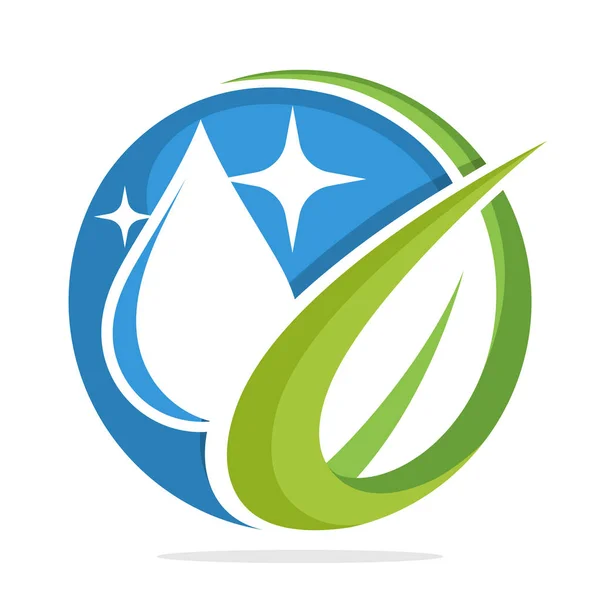 Ícone Logotipo Forma Círculo Com Conceito Água Limpa —  Vetores de Stock