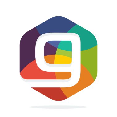 logo simge altıgen şekil ilk mektup G, bir kombinasyonu ile renkli konsepti ile