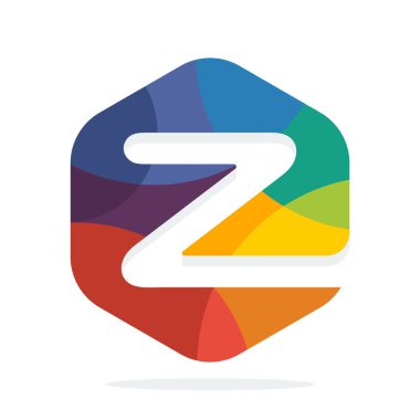 logo simge altıgen şekil ilk harf Z kombinasyonu ile renkli konsepti ile